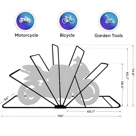 Miomu Cobertizo Plegable Portatil para Motocicleta