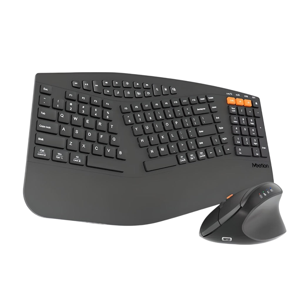 Miomu Kit de Teclado y Mouse Inalámbrico Ergonómico