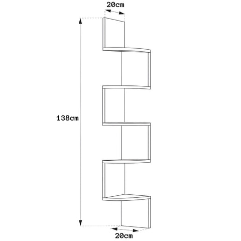 Miomu Estantería Vertical para Pared, 5 Niveles