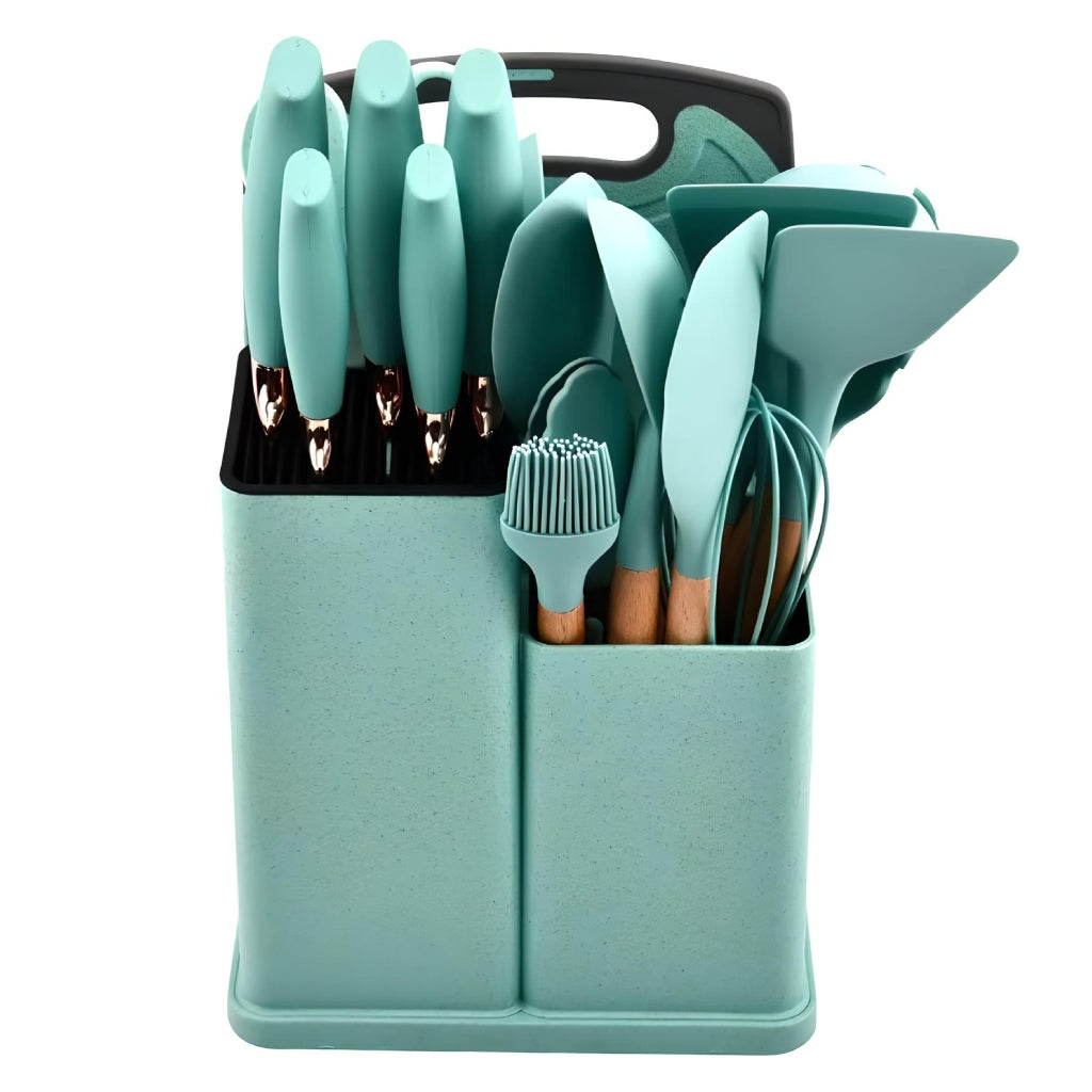 Miomu Set de 19 Accesorios de Cocina con Recipiente para Almacenado