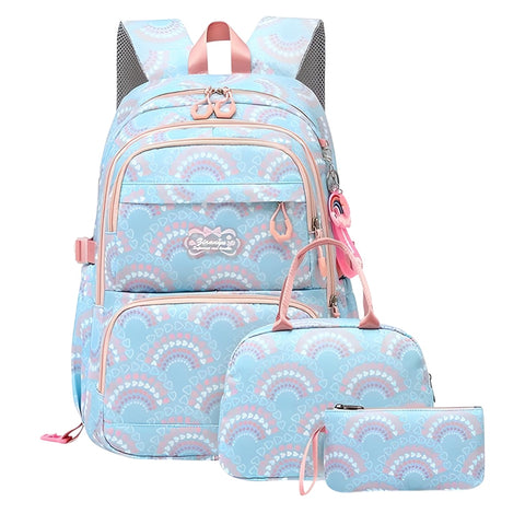 Miomu Set Escolar de Mochila, Lonchera y Cartuchera, Para Niña