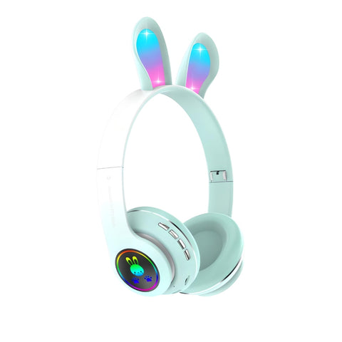 Miomu Auriculares Estéreo con Luz LED y Cancelación de Ruido, Diseño Orejas de Conejo