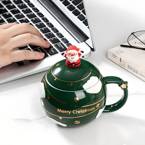 Miomu Taza para Bebidas, Diseño Planeta Navideño