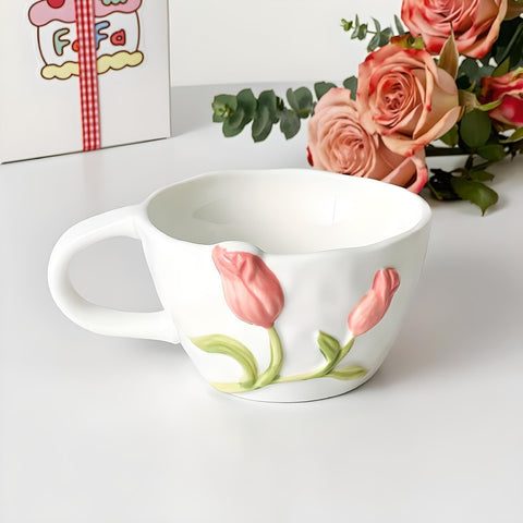 Miomu Taza de Cerámica Tulipán 3D