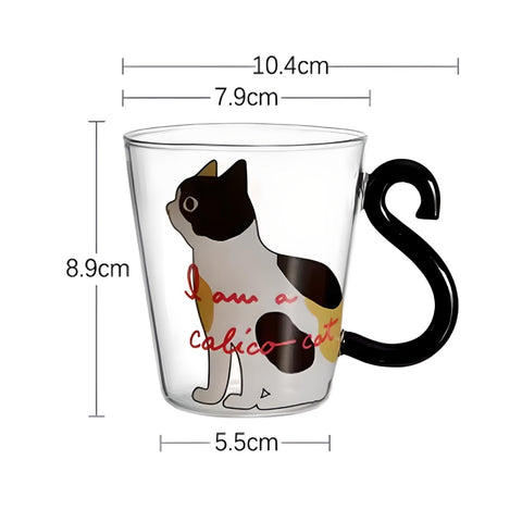 Miomu Taza de Vidrio, Cola de Gato