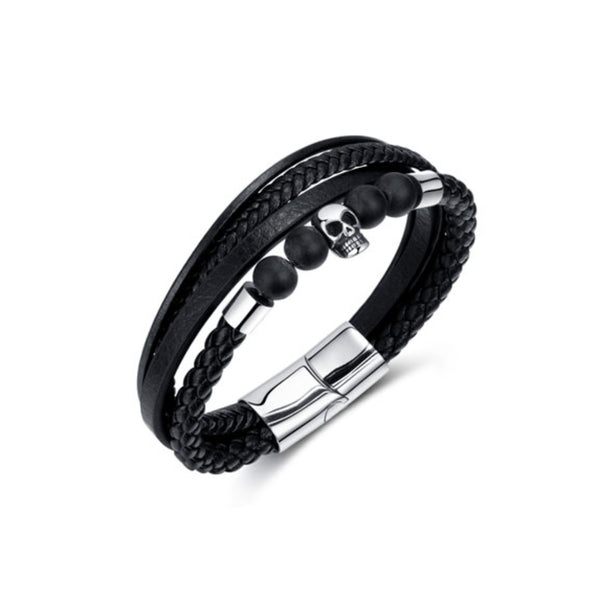 CR Charms Brazalete Skull, Cuero