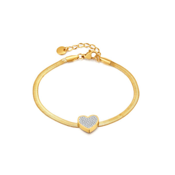 CR Charms Pulsera Encanto Del Amor, Acero