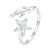 CR Charms Anillo Ajustable Flor Cristalina, Plata 925