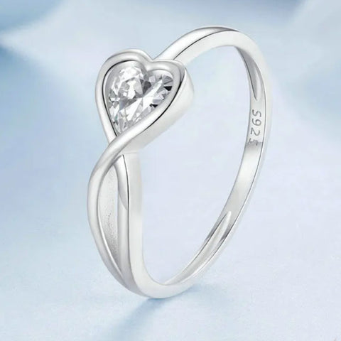 CR Charms Anillo de Promesa Abrazo Infinito, Plata 925