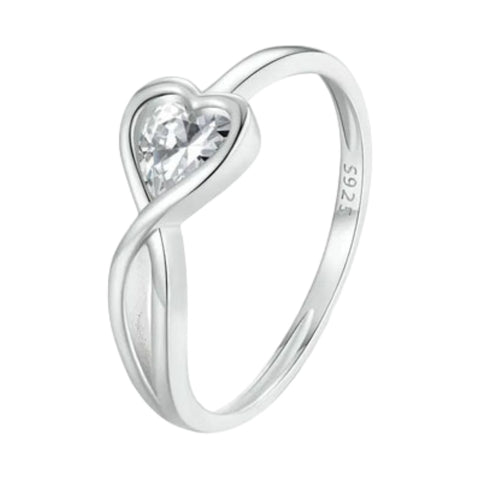 CR Charms Anillo de Promesa Abrazo Infinito, Plata 925