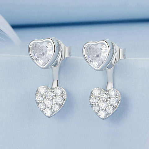 CR Charms Aretes Amor Reluciente, Plata 925