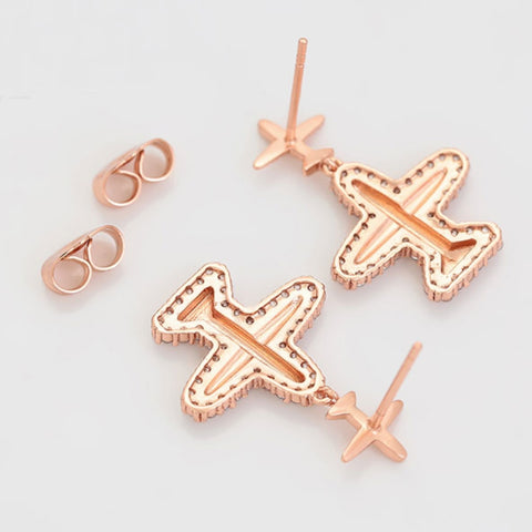 CR Charms Aretes Avioncitos, Alloy