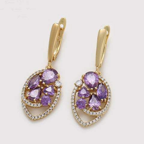 CR Charms Aretes Brillo Lila, Alloy