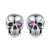 CR Charms Aretes Calavera Romántica, Plata 925