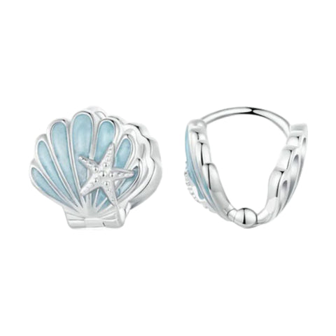 CR Charms Aretes Conchas de Mar, Plata 925