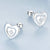 CR Charms Aretes Corazones Centellantes, Plata 925