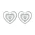 CR Charms Aretes Corazones Centellantes, Plata 925