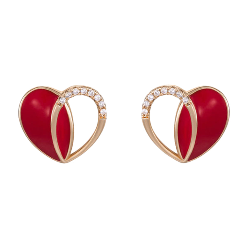 CR Charms Aretes Corazones Enlazados, Alloy