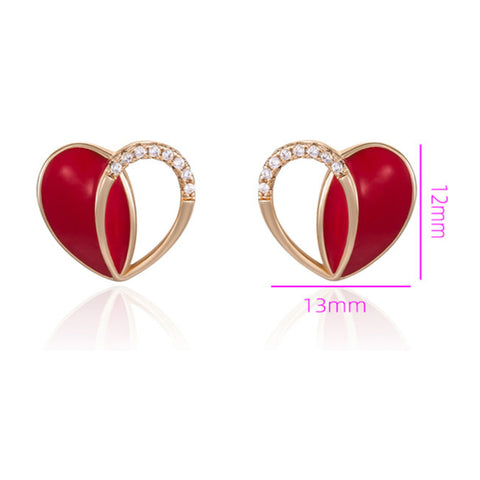 CR Charms Aretes Corazones Enlazados, Alloy