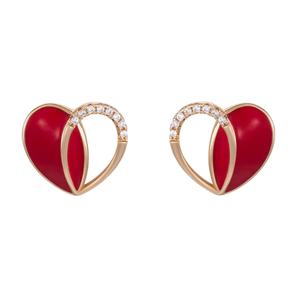 CR Charms Aretes Corazones Enlazados, Alloy