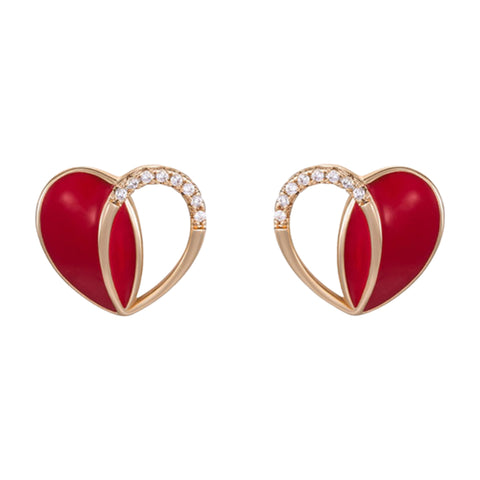 CR Charms Aretes Corazones Enlazados, Alloy