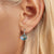 CR Charms Aretes Cristales Azul Turquesa, Plata 925