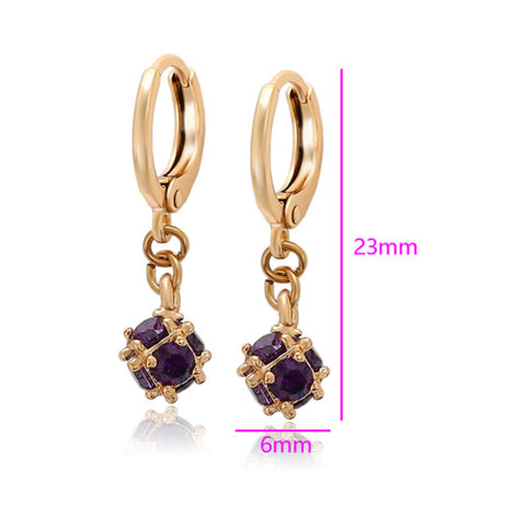 CR Charms Aretes Destellos Amatistas, Alloy