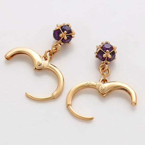 CR Charms Aretes Destellos Amatistas, Alloy