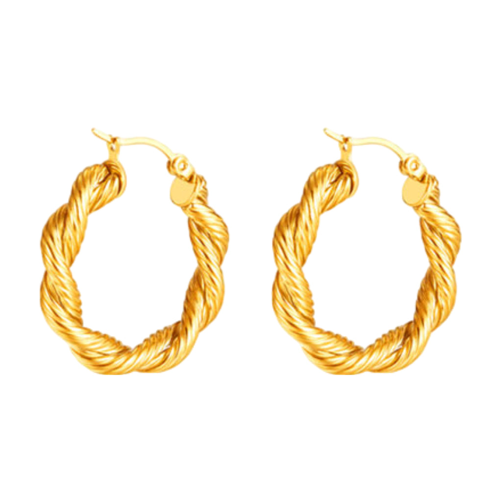 CR Charms Aretes Espirales Elegantes, Acero