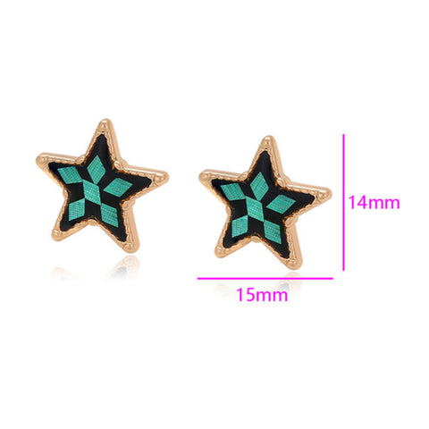 CR Charms Aretes Estrellas Esmeralda, Alloy