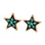 CR Charms Aretes Estrellas Esmeralda, Alloy