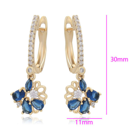 CR Charms Aretes Flor de Zafiro, Alloy