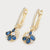 CR Charms Aretes Flor de Zafiro, Alloy