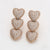 CR Charms Aretes Hilera de Corazones, Alloy