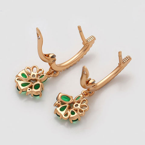 CR Charms Aretes Hojas de Esmeralda, Alloy