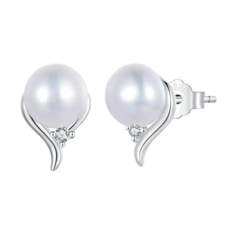 CR Charms Aretes Perlas Cautivadoras, Plata 925