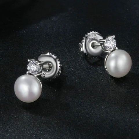 CR Charms Aretes Perlas Fascinantes, Plata 925