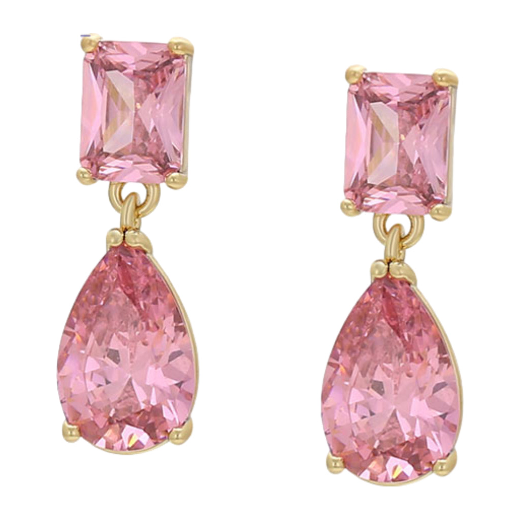 CR Charms Aretes Rosa Delicada, Alloy