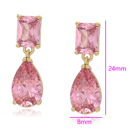 CR Charms Aretes Rosa Delicada, Alloy