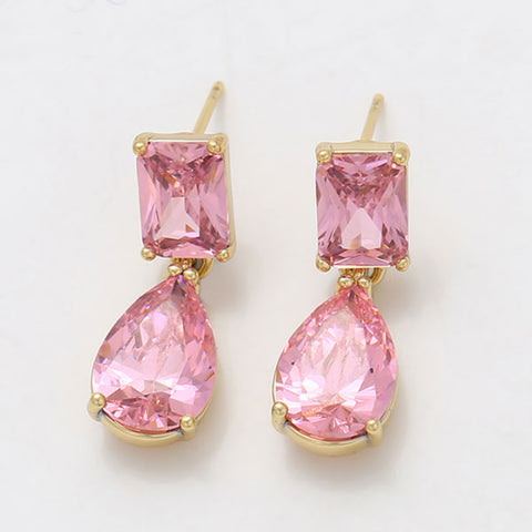 CR Charms Aretes Rosa Delicada, Alloy