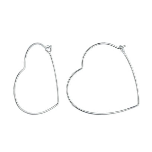 CR Charms Aretes Siluetas de Corazón, Plata 925