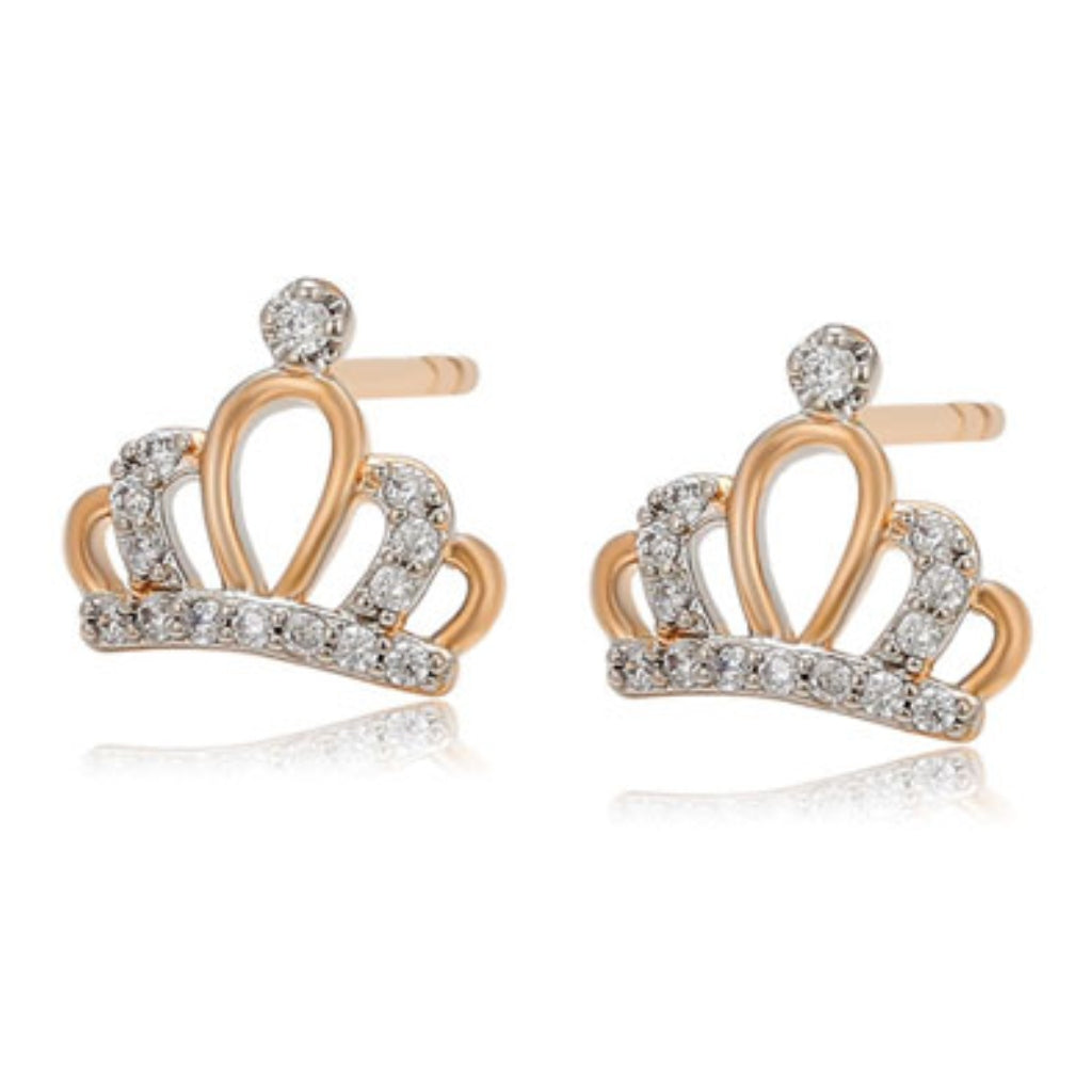 CR Charms Aretes Tiara Brillante, Alloy