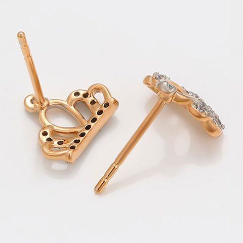 CR Charms Aretes Tiara Brillante, Alloy