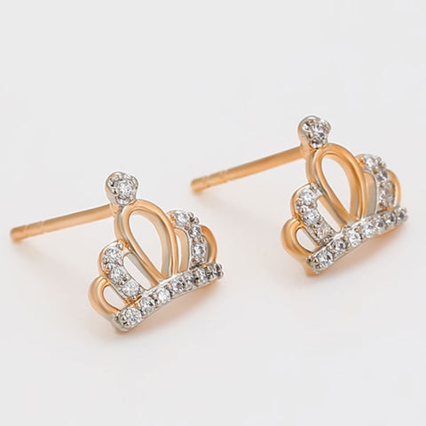 CR Charms Aretes Tiara Brillante, Alloy