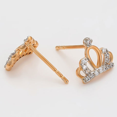 CR Charms Aretes Tiara Brillante, Alloy