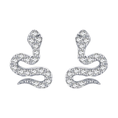 CR Charms Aretes Viper Vogue, Plata 925