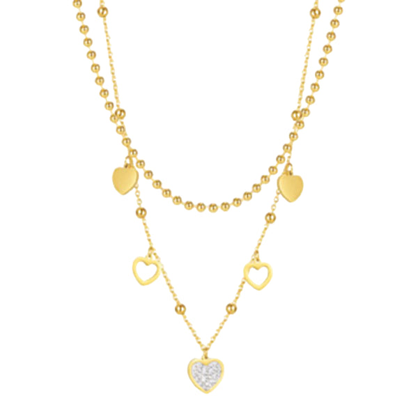 CR Charms Collar Corazones Radiantes, Acero