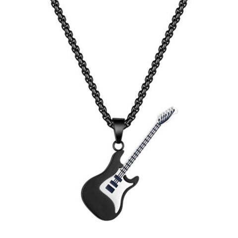 CR Charms Collar Guitarra Rockera, Acero