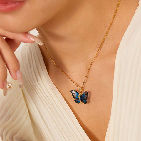 CR Charms Collar Morpho Radiante, Acero