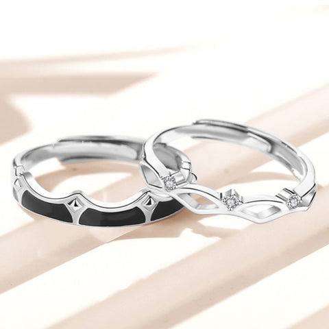 CR Charms Duo Anillos de Promesa Realeza Eterna, Plata 925